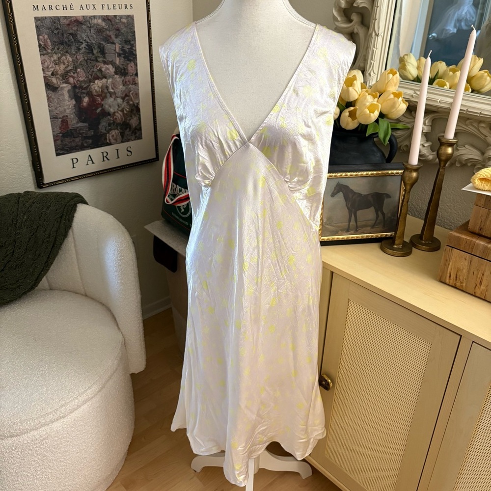NAYA REA Fleur Dress Neon Floral Print Dainty Satin Midi size‎ XL